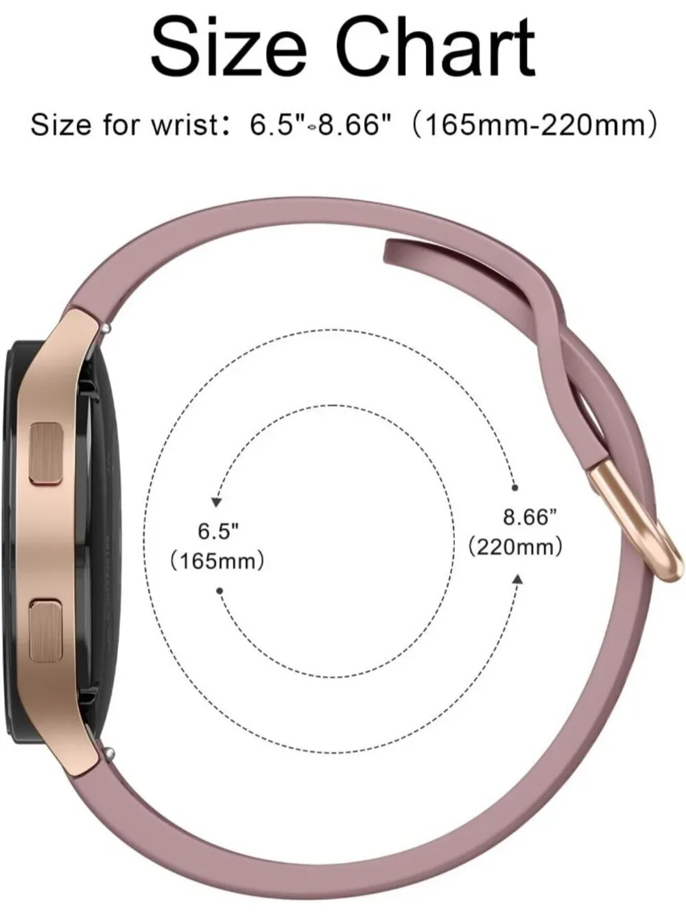 Unisex Smoke Violet Analog Soft Silicone Replacement Strap Samsung Galaxy Watch